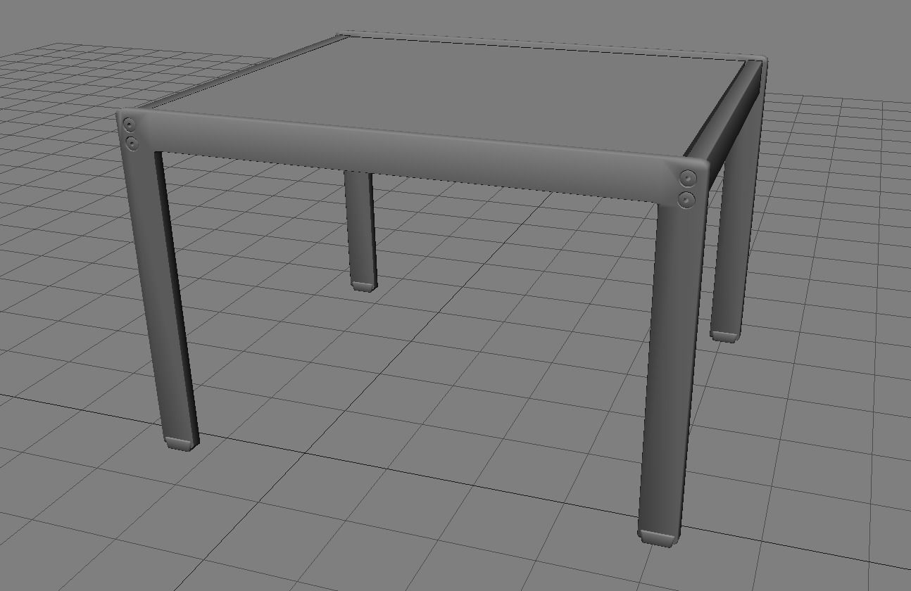 Chrome Lamp Table 3D Model Low-poly 3D model_13