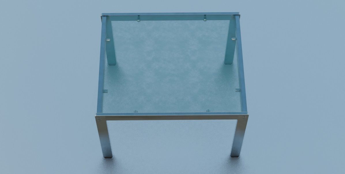 Chrome Lamp Table 3D Model Low-poly 3D model_3