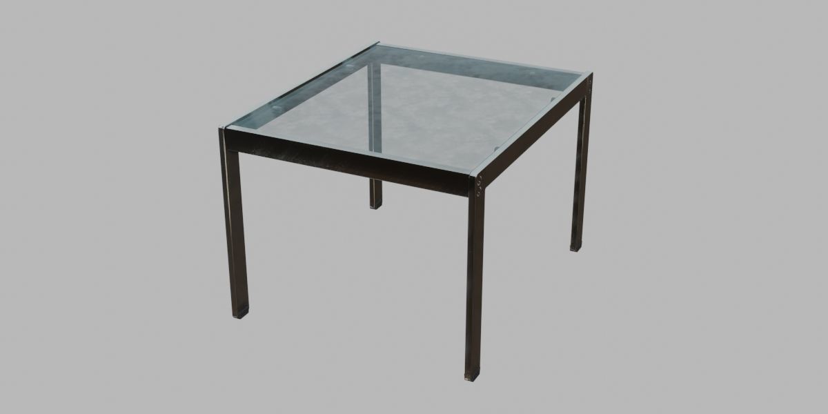 Chrome Lamp Table 3D Model Low-poly 3D model_12