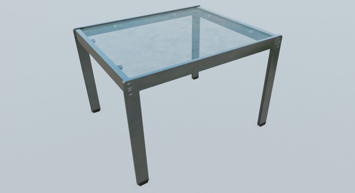 Chrome Lamp Table 3D Model Low-poly 3D model_9