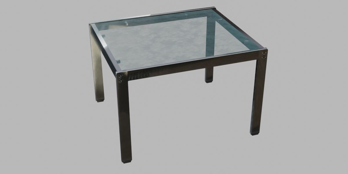 Chrome Lamp Table 3D Model Low-poly 3D model_10