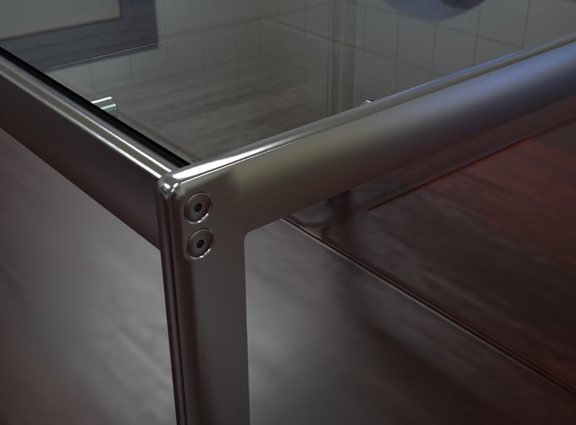 Chrome Lamp Table 3D Model Low-poly 3D model_5