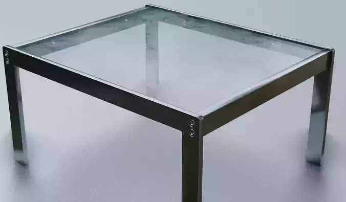 Chrome Lamp Table 3D Model Low-poly 3D model