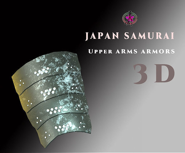 Japan Samurai Upper Arms Armors Low-poly 3D model