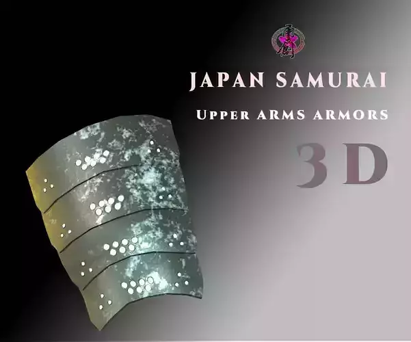 Japan Samurai Upper Arms Armors Low-poly 3D model