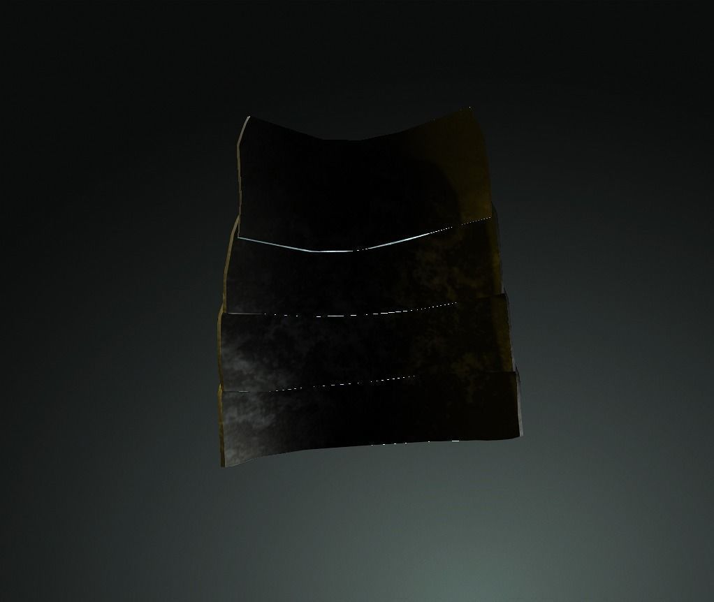 Japan Samurai Upper Arms Armors Low-poly 3D model_4