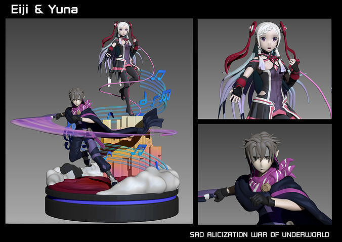 eiji and yuna 3D model 3D print model
