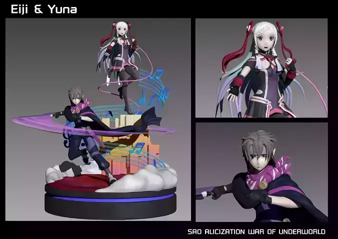 eiji and yuna 3D model 3D print model