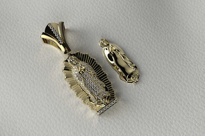 Our Lady of Guadalupe pendant small version 3D print model