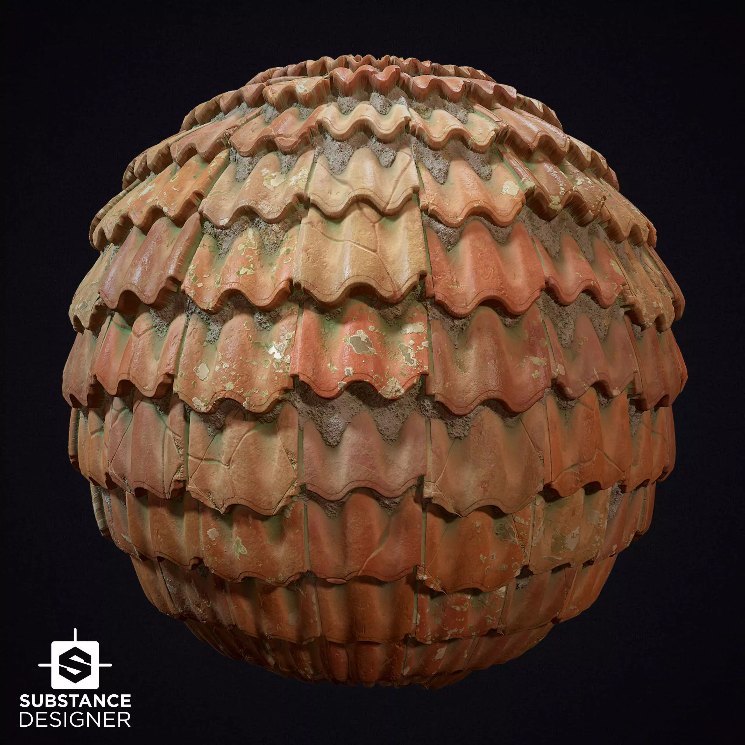 Roof Tiles PBR Seamless Material Texture