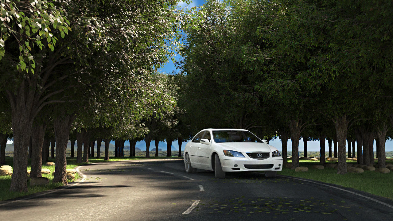 Road Scene Free 3D model_1