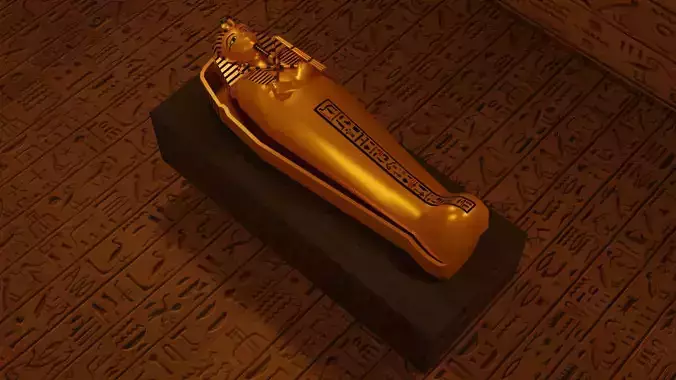 Tutankhamun Golden Sarcophagus Prop Figure
