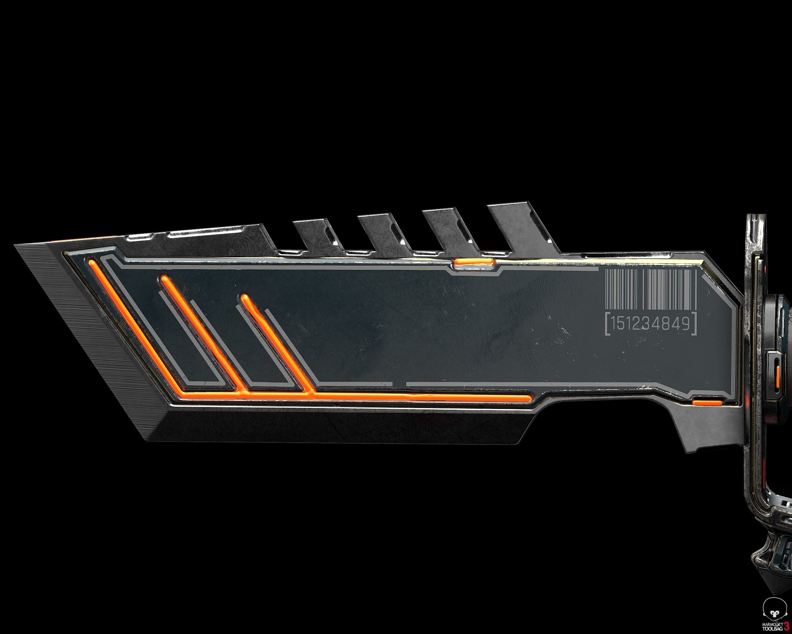 Sci-Fi Dagger Low-poly 3D model_2