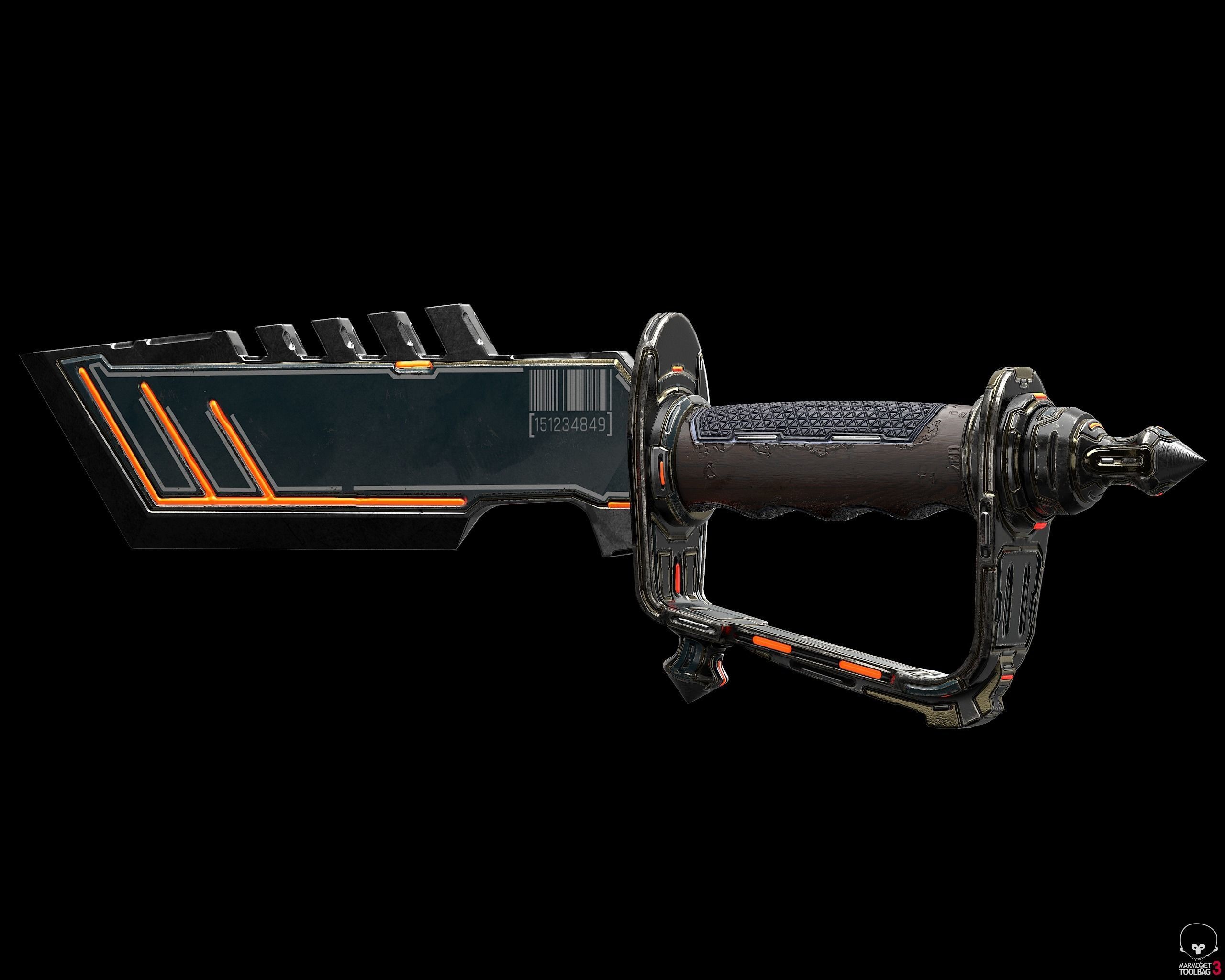 Sci-Fi Dagger Low-poly 3D model_3