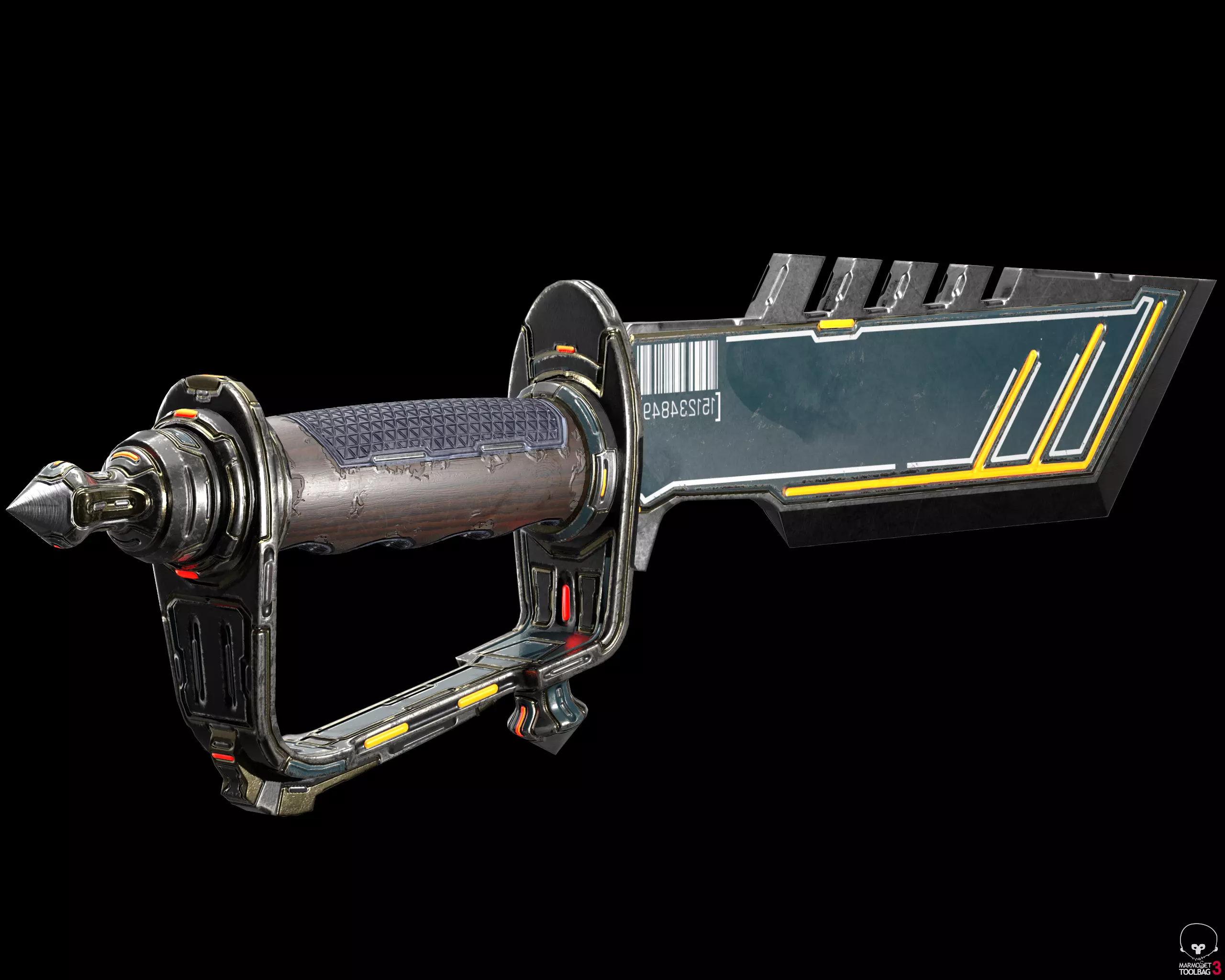 Sci-Fi Dagger Low-poly 3D model_0