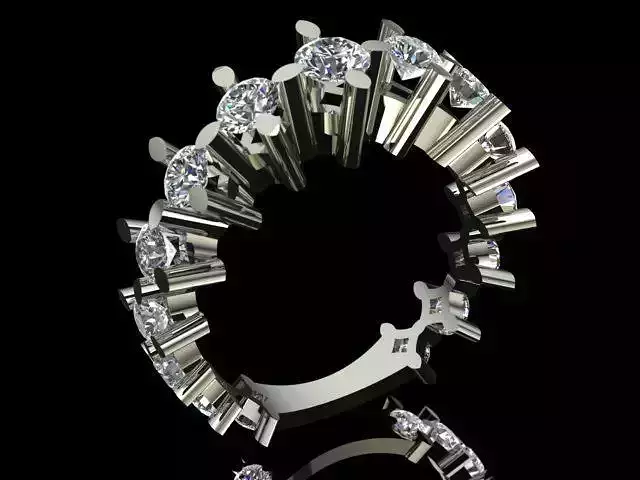 High Jewelry Luxury Full Round Diamond Ring 3D print model