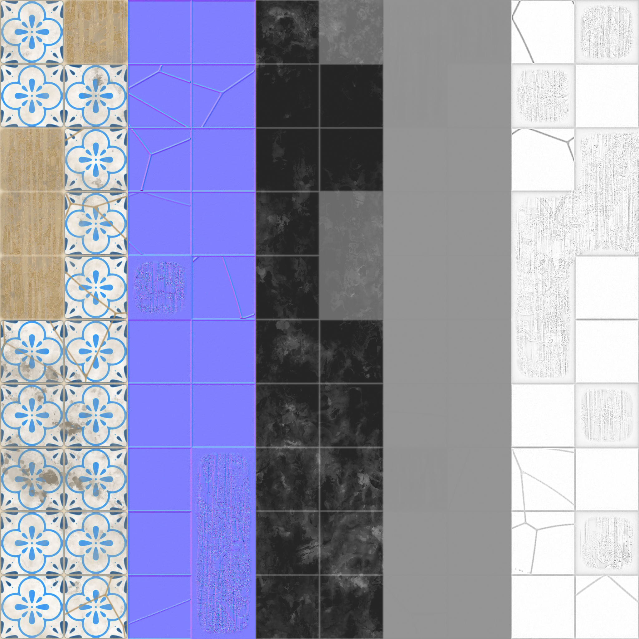Old Portuguese tiles PBR Seamless texture Texture_2