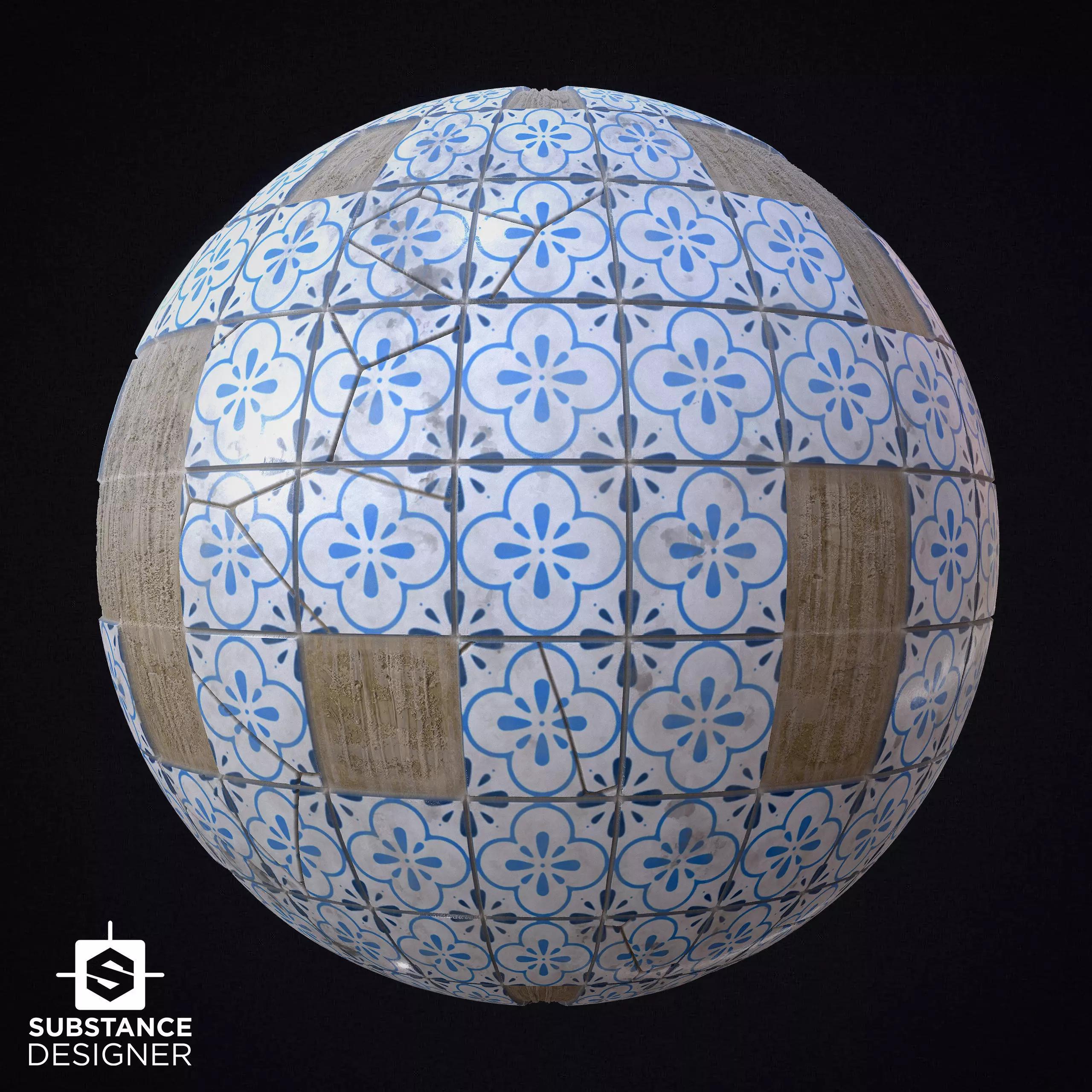 Old Portuguese tiles PBR Seamless texture Texture_0