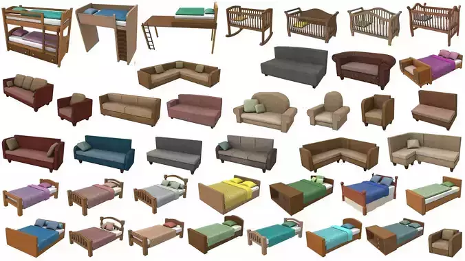 Cartoon furniture props pack vol 1