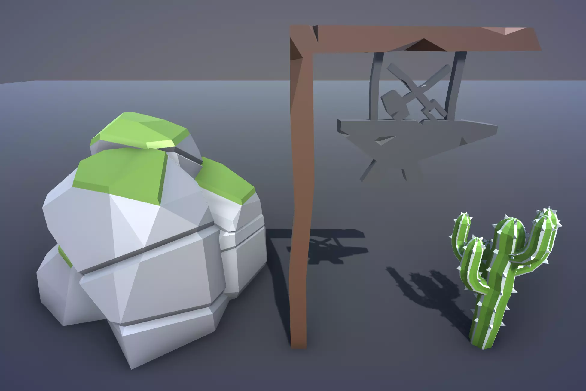 Free Mining Pack - Low Poly Ores and Gems and Tools and Props Free low-poly 3D model_8