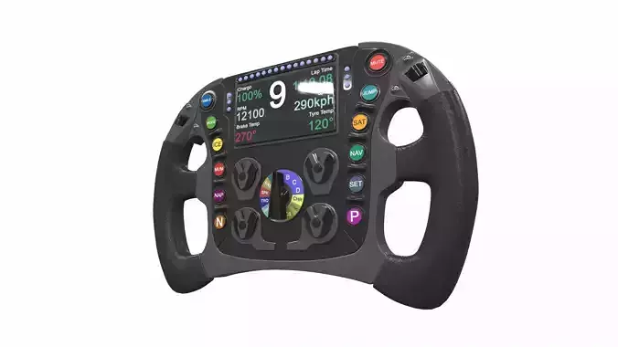 Car f1 steering wheel 2 min