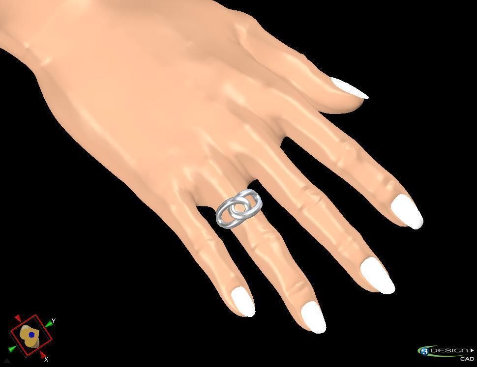 Entrella ring in sterling silver 3D model_3