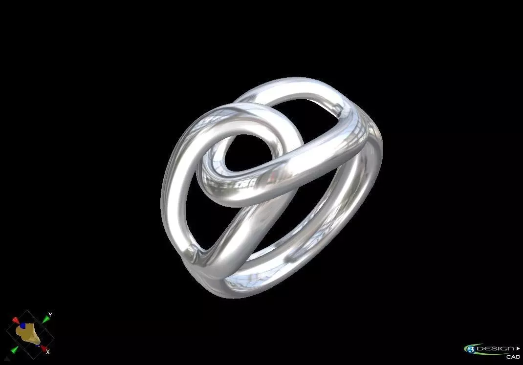 Entrella ring in sterling silver 3D model_0