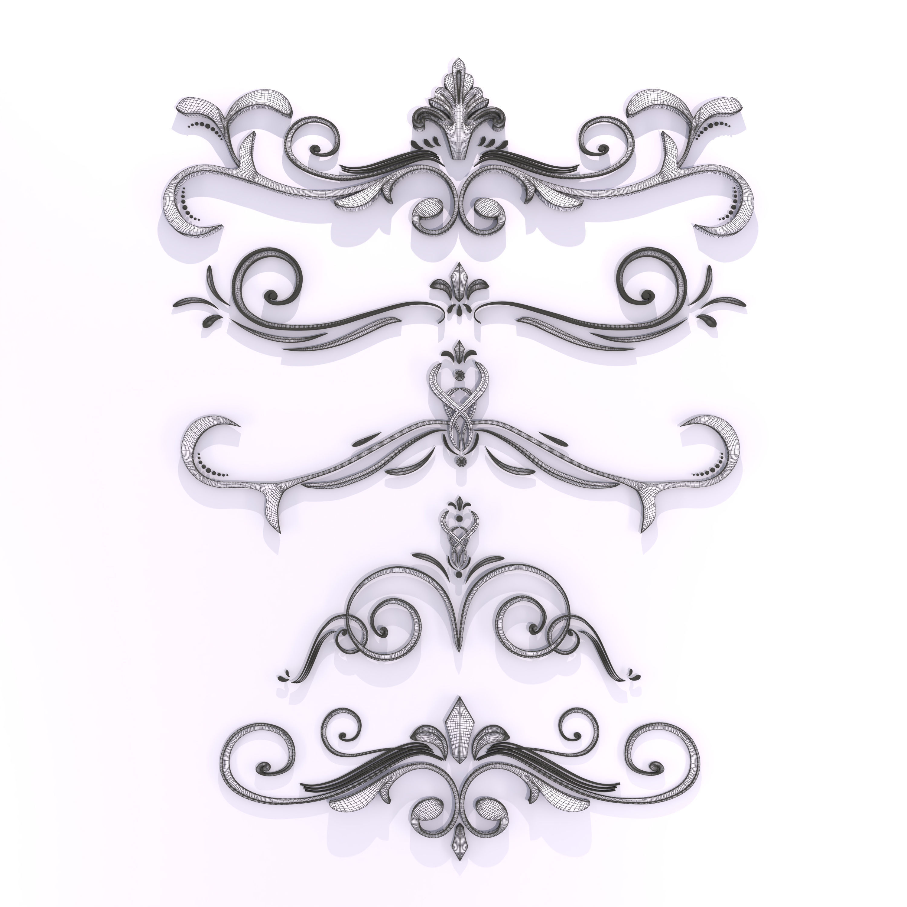 Floral Ornament Frames Free 3D model_4
