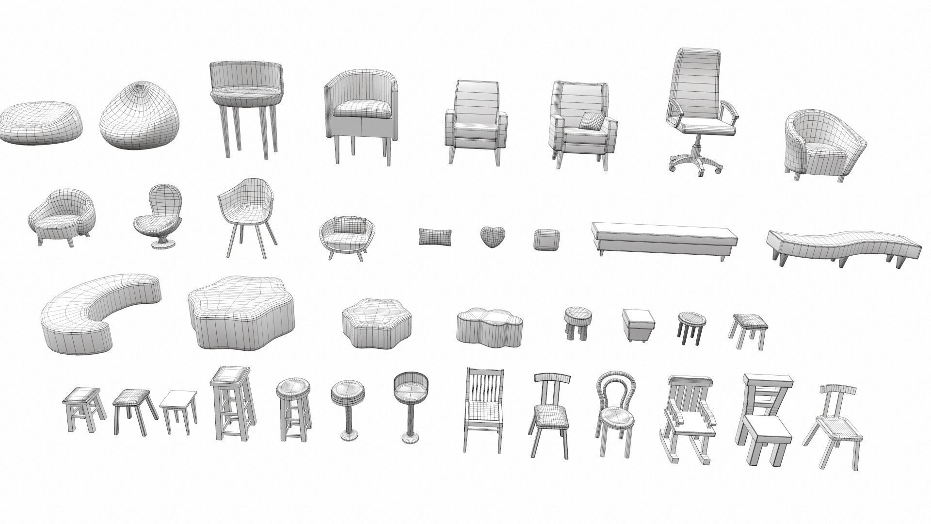 Cartoon furniture props pack vol 2 3D model_7