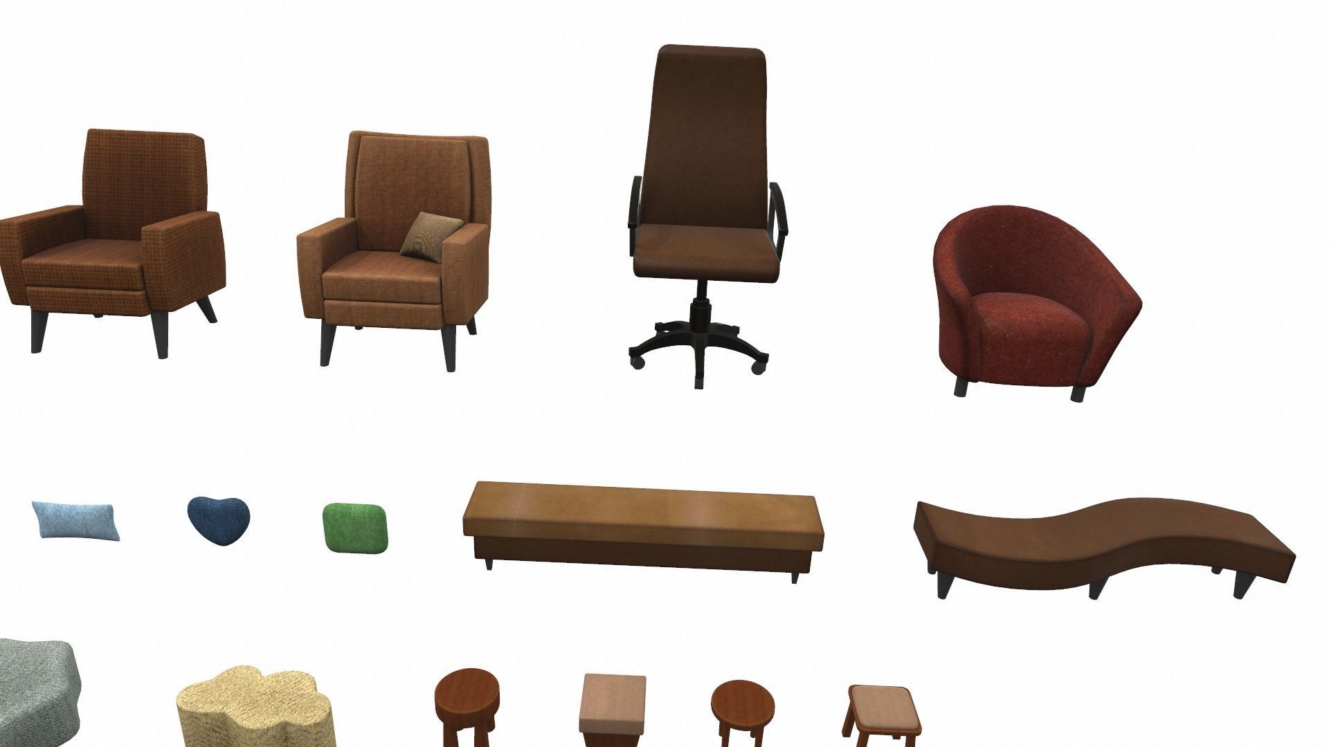 Cartoon furniture props pack vol 2 3D model_4