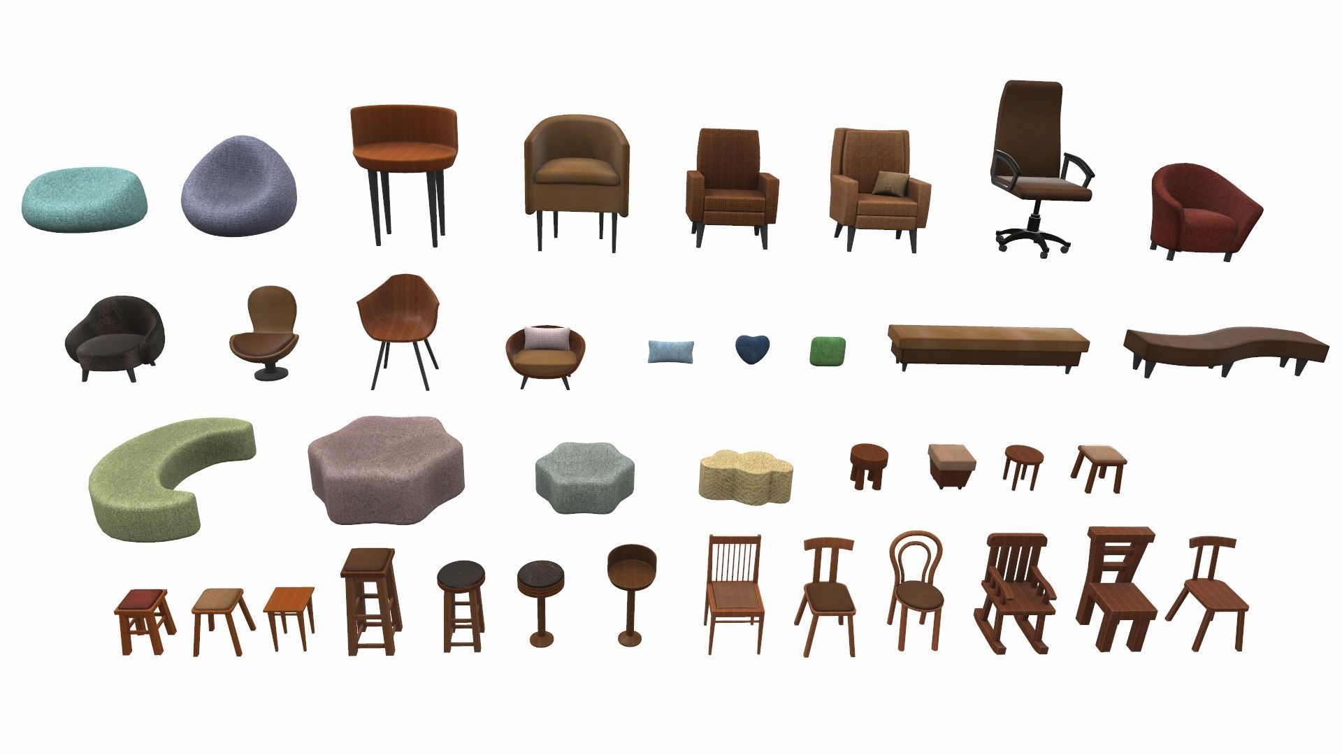 Cartoon furniture props pack vol 2 3D model_1
