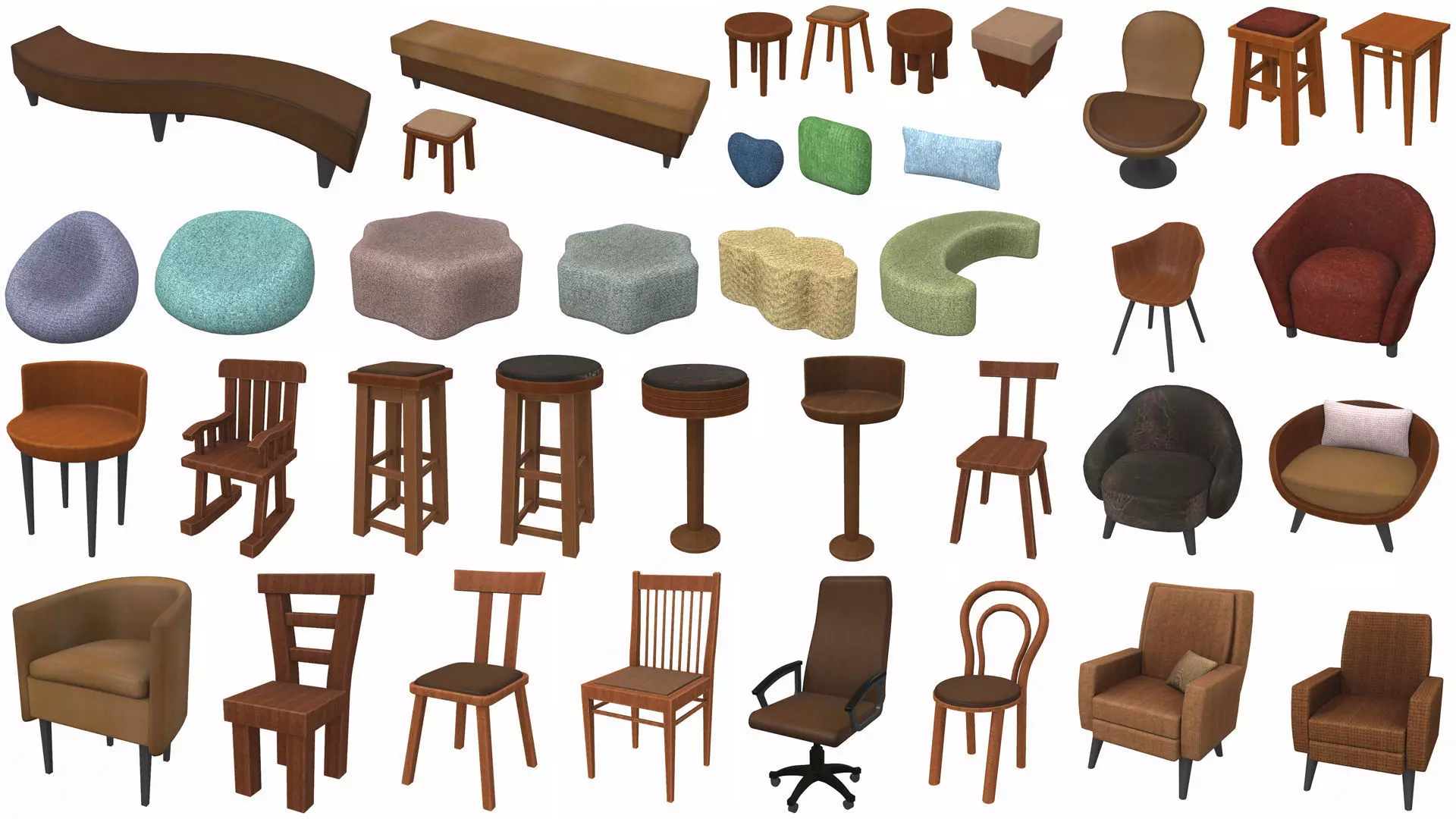 Cartoon furniture props pack vol 2 3D model_0