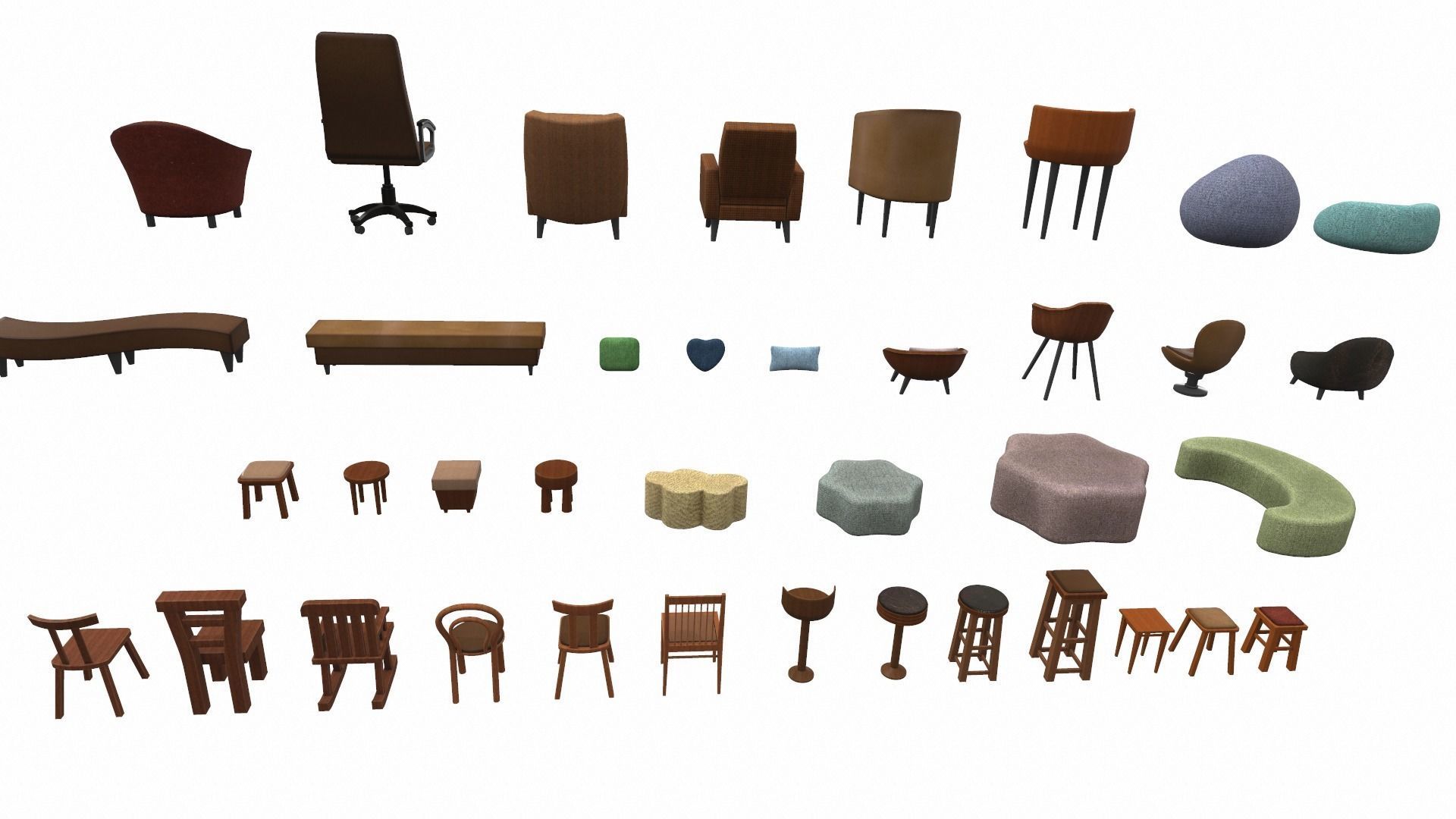 Cartoon furniture props pack vol 2 3D model_2