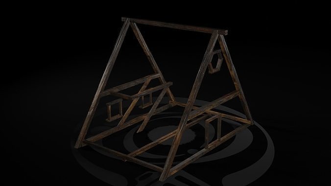 AAA Wooden Enterable Medieval Primal Thatched Cottage Hut 10 R Low-poly 3D model 5