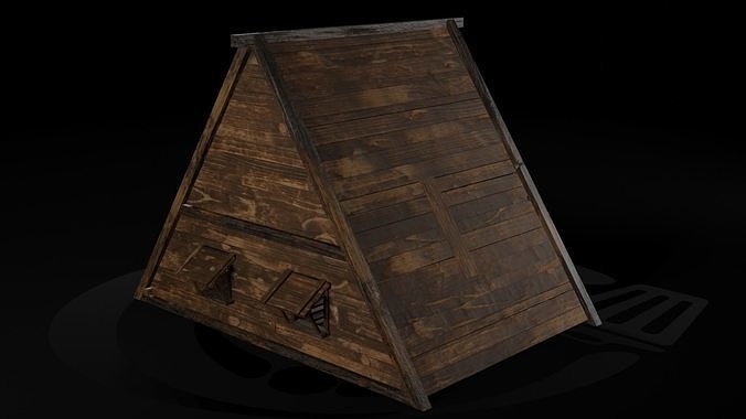 AAA Wooden Enterable Medieval Primal Thatched Cottage Hut 10 R Low-poly 3D model 6