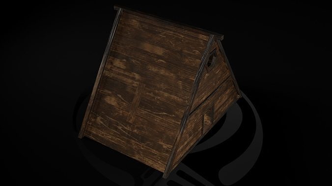 AAA Wooden Enterable Medieval Primal Thatched Cottage Hut 10 R Low-poly 3D model 4