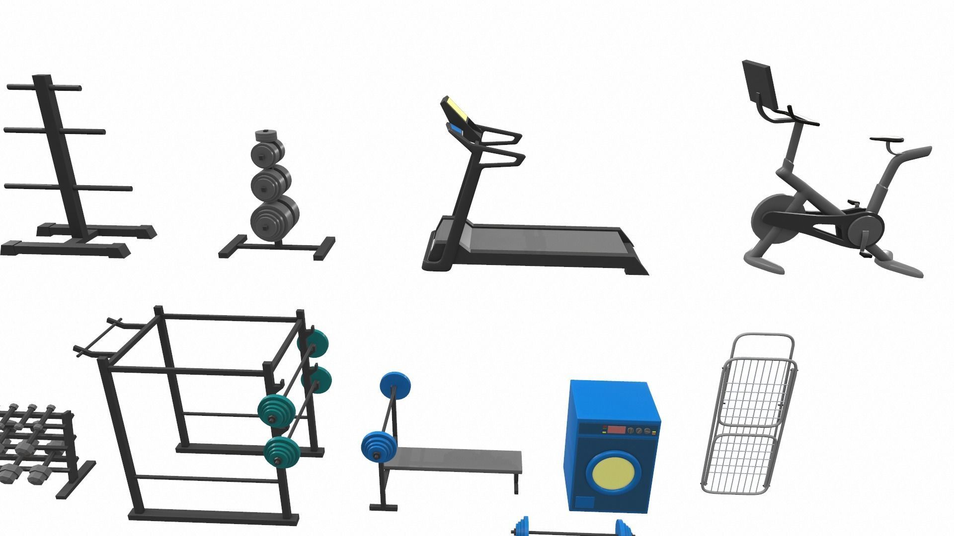 Cartoon work props pack vol 3 sports and bath accessories 3D model_4