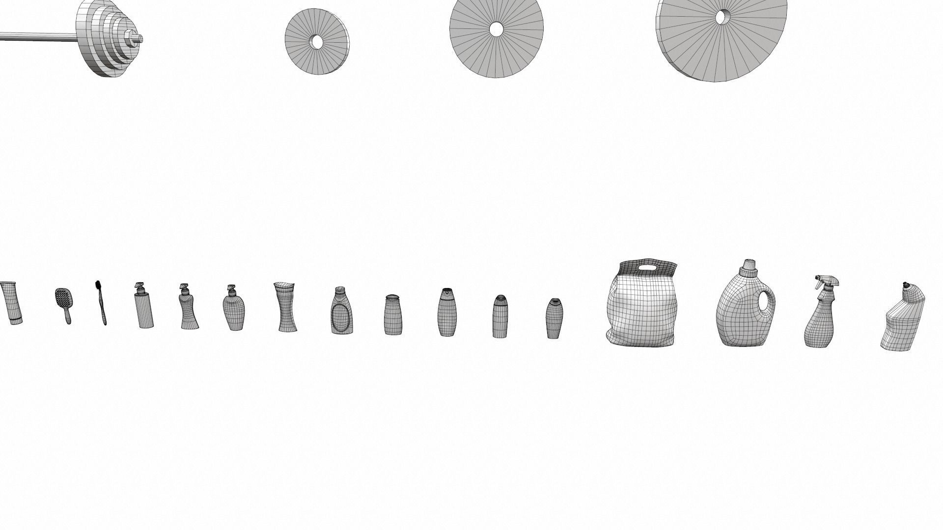 Cartoon work props pack vol 3 sports and bath accessories 3D model_14