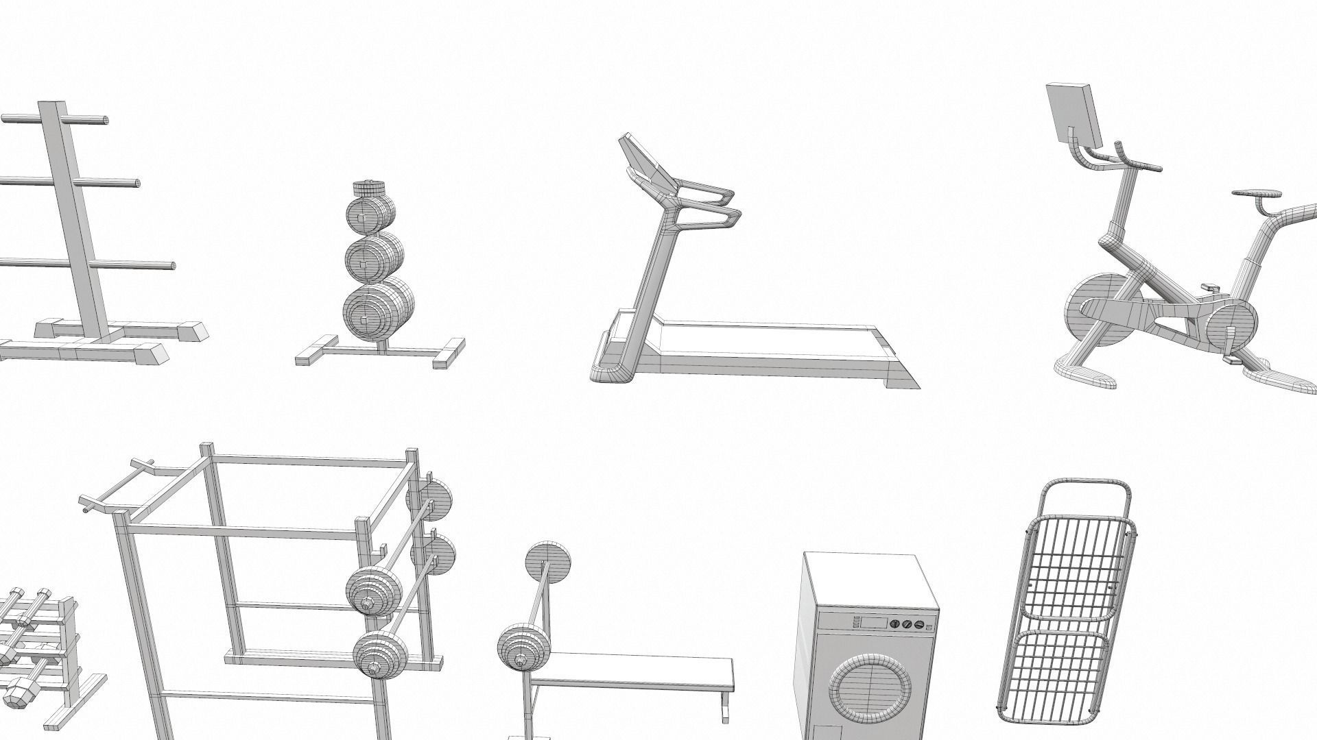 Cartoon work props pack vol 3 sports and bath accessories 3D model_11