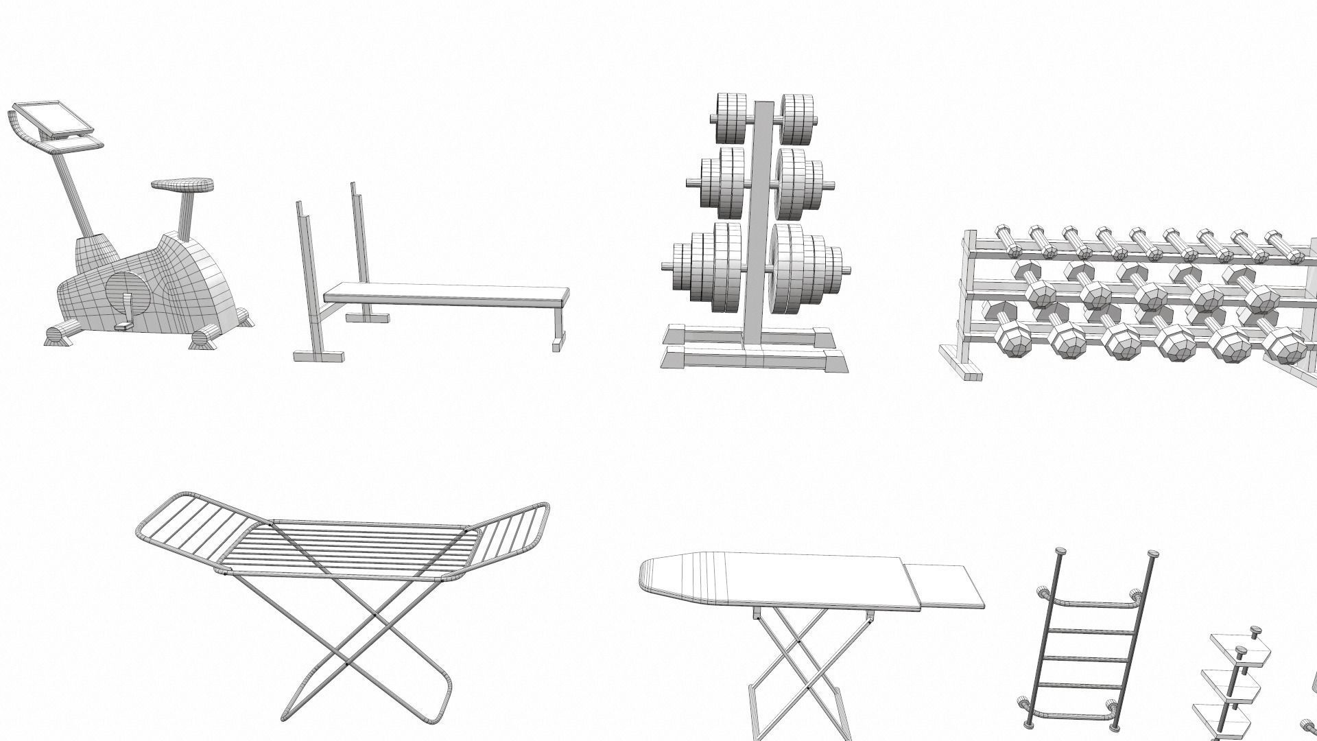 Cartoon work props pack vol 3 sports and bath accessories 3D model_12