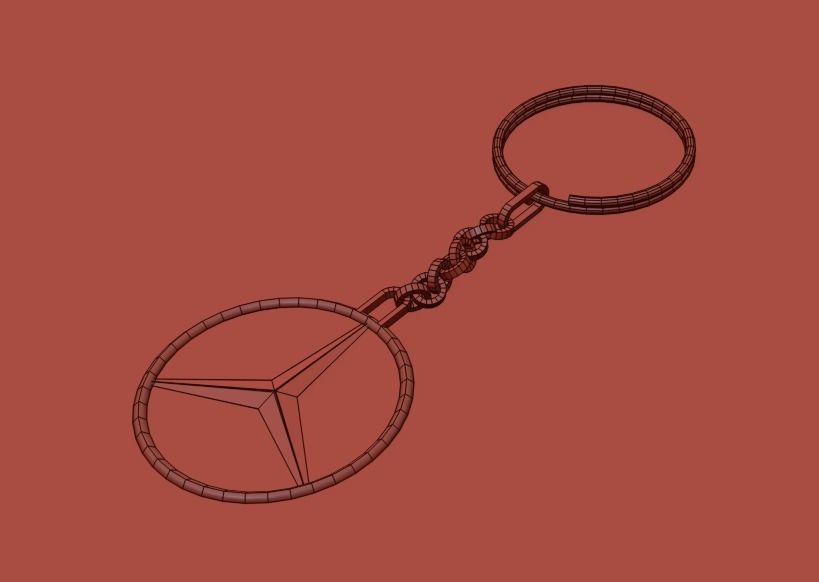 Key fob for Mercedes brand Low-poly 3D model_2