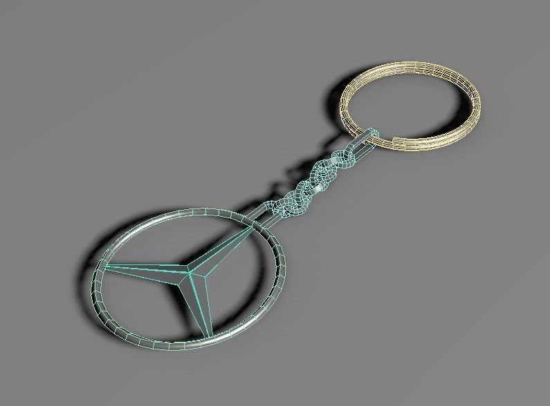 Key fob for Mercedes brand Low-poly 3D model_1