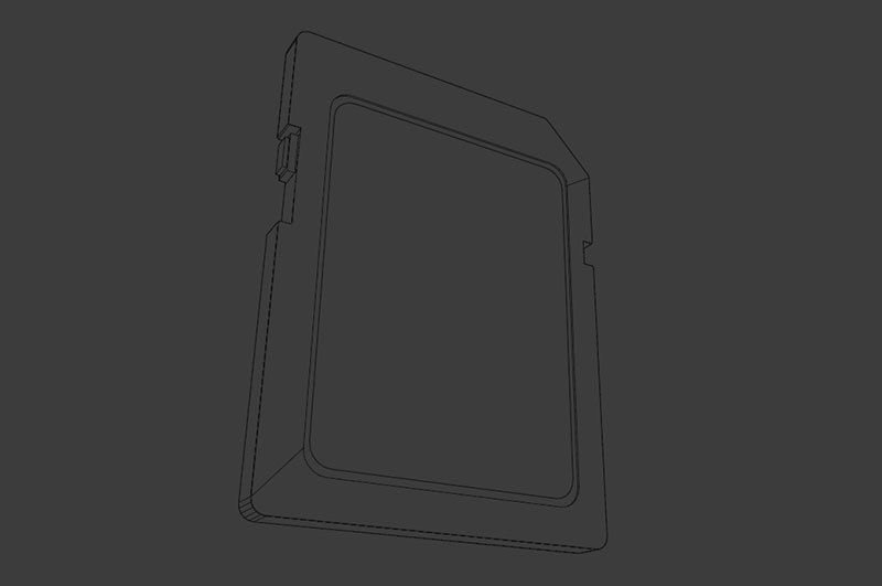SD memory card Low-poly 3D model_8