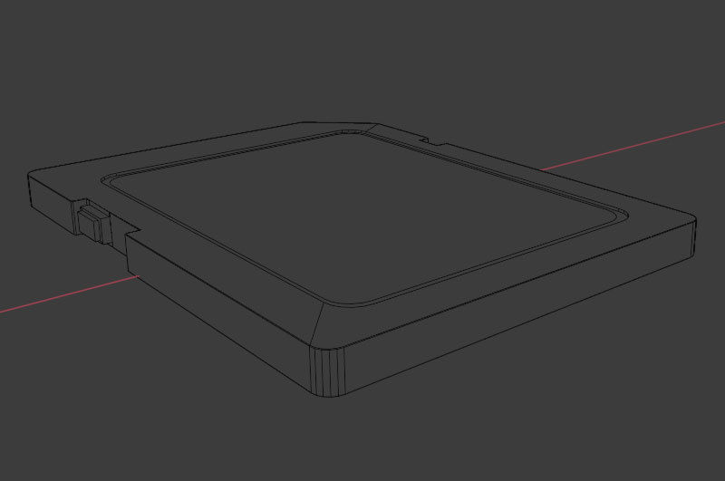 SD memory card Low-poly 3D model_4