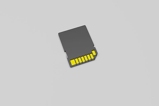 SD memory card Low-poly 3D model