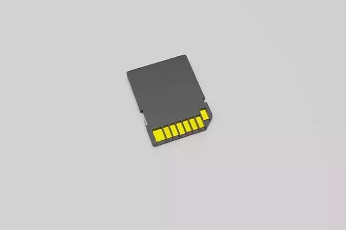 SD memory card Low-poly 3D model SD memory card Low-poly 3D model