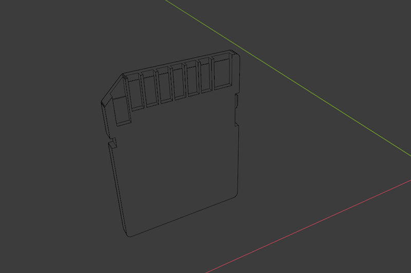 SD memory card Low-poly 3D model_7