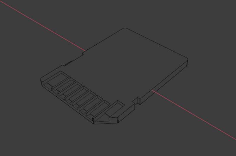 SD memory card Low-poly 3D model_3