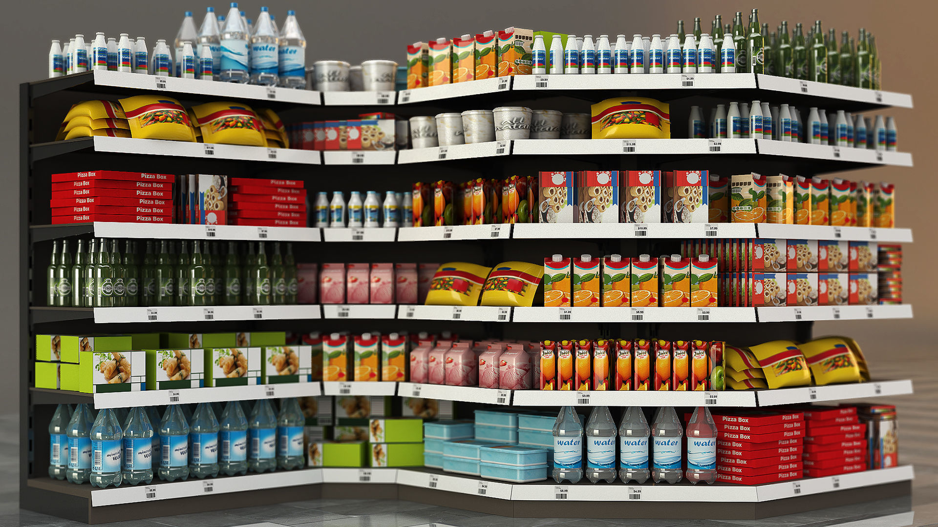 Racks for the Store with Filling 3D model_3