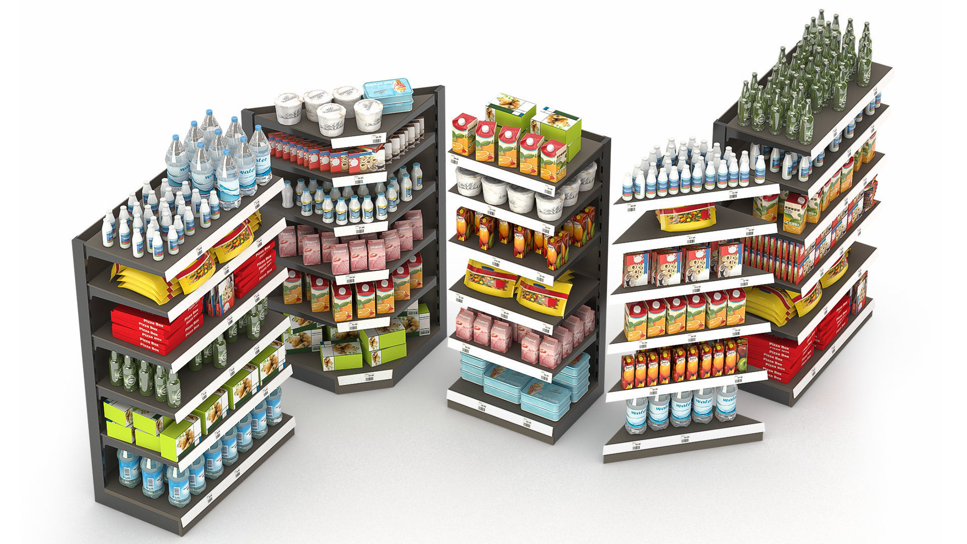 Racks for the Store with Filling 3D model_1